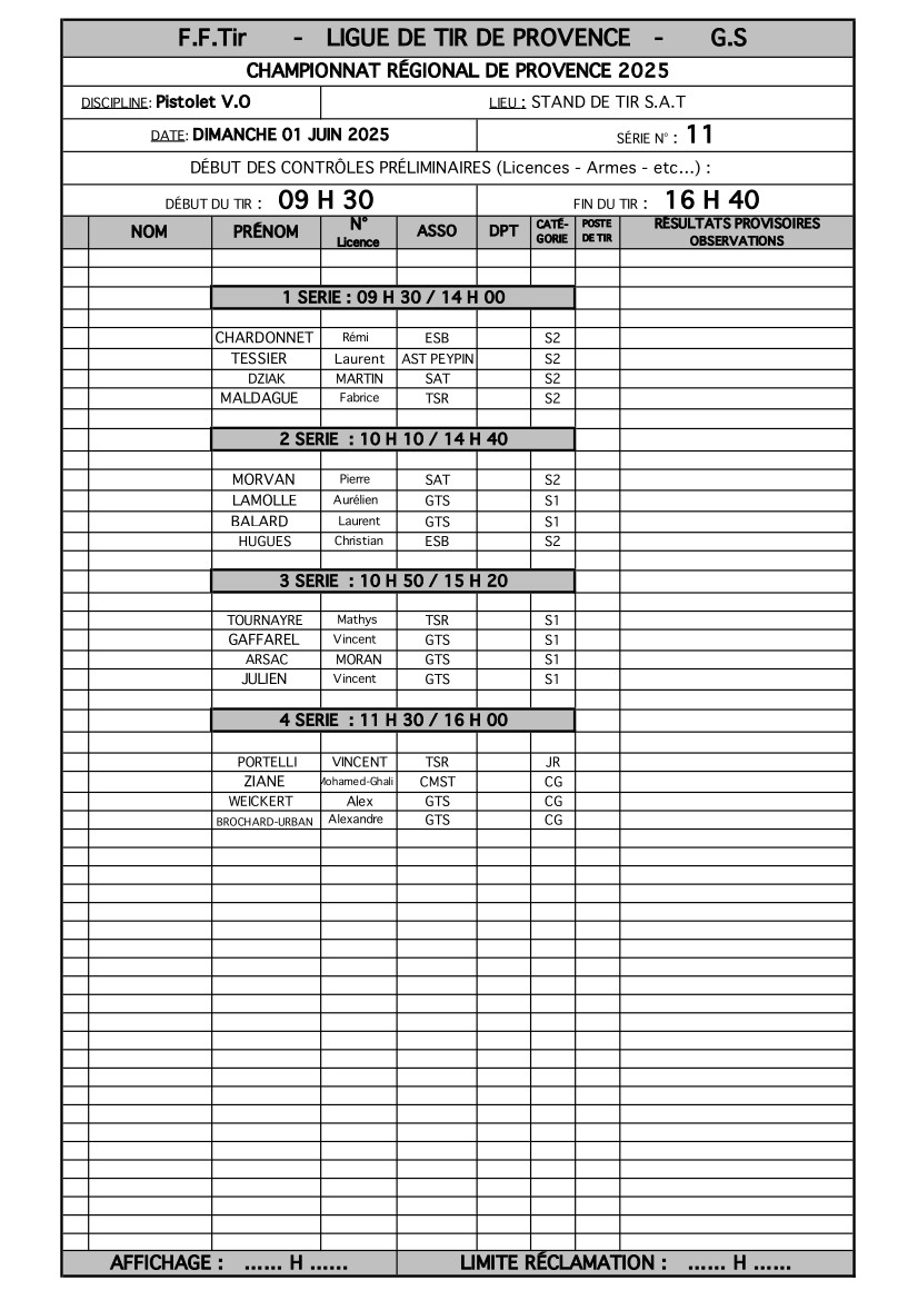 Séries VO RGX 25 50m 24 25